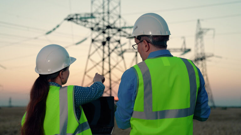 Business people, power construction